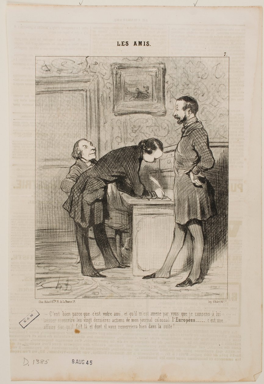 Het is alleen omdat hij je vriend is... door Honoré Daumier