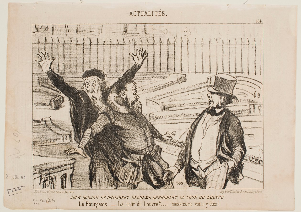 JEAN GOUJON EN PHILIBERT DELORME door Honoré Daumier
