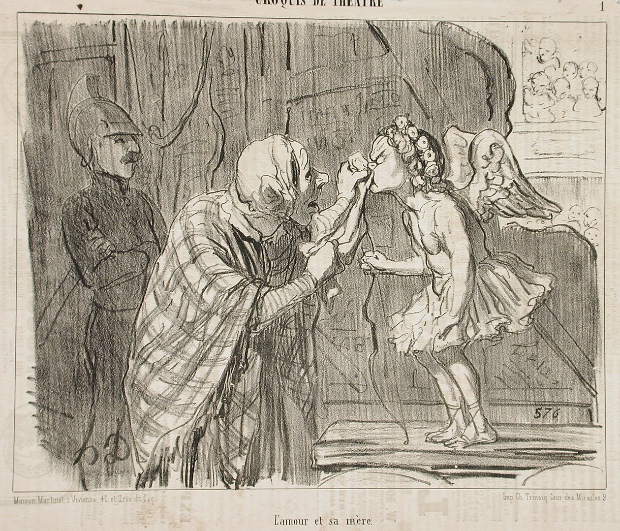 De liefde en haar moeder door Honoré Daumier