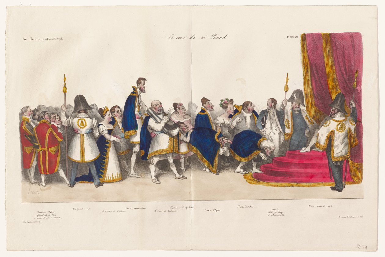 Het hof van koning Petaud door Honoré Daumier