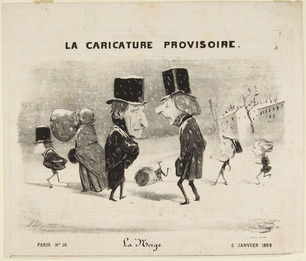 De sneeuw door Honoré Daumier