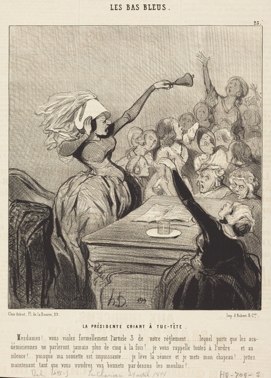 De presidente die uit volle borst roept: «Dames!...» door Honoré Daumier