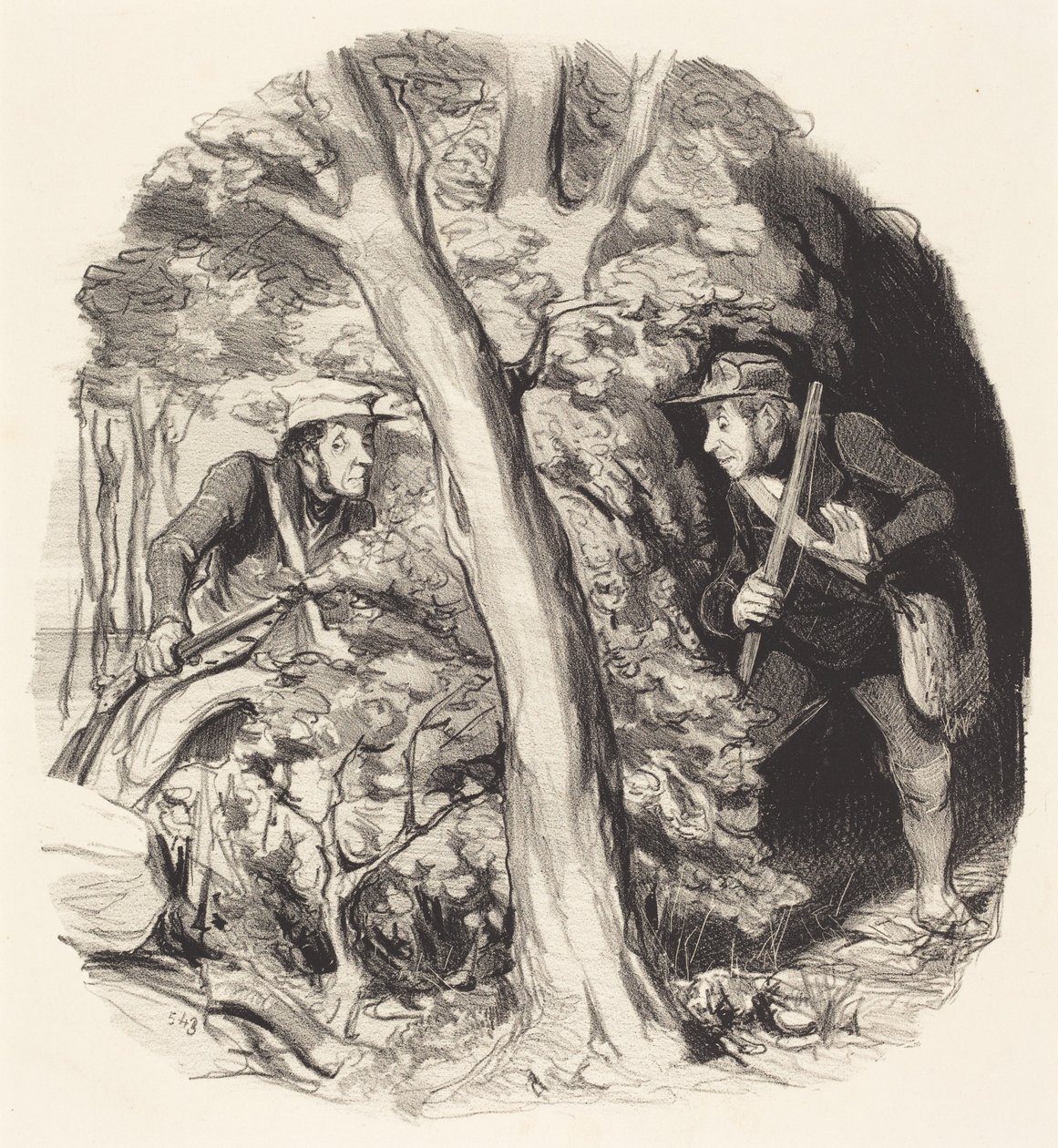 De Ontmoeting in het Bos door Honoré Daumier