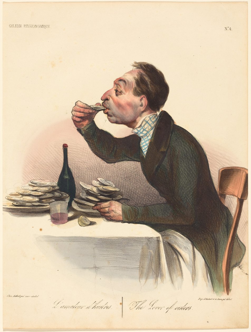 De oesterliefhebber door Honoré Daumier