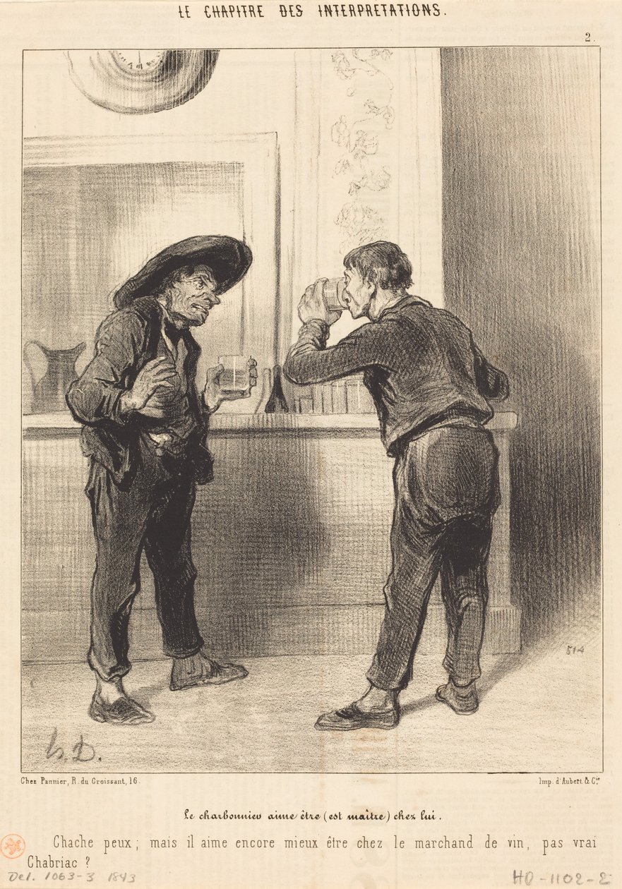 De kolenhandelaar is graag (is meester)... door Honoré Daumier