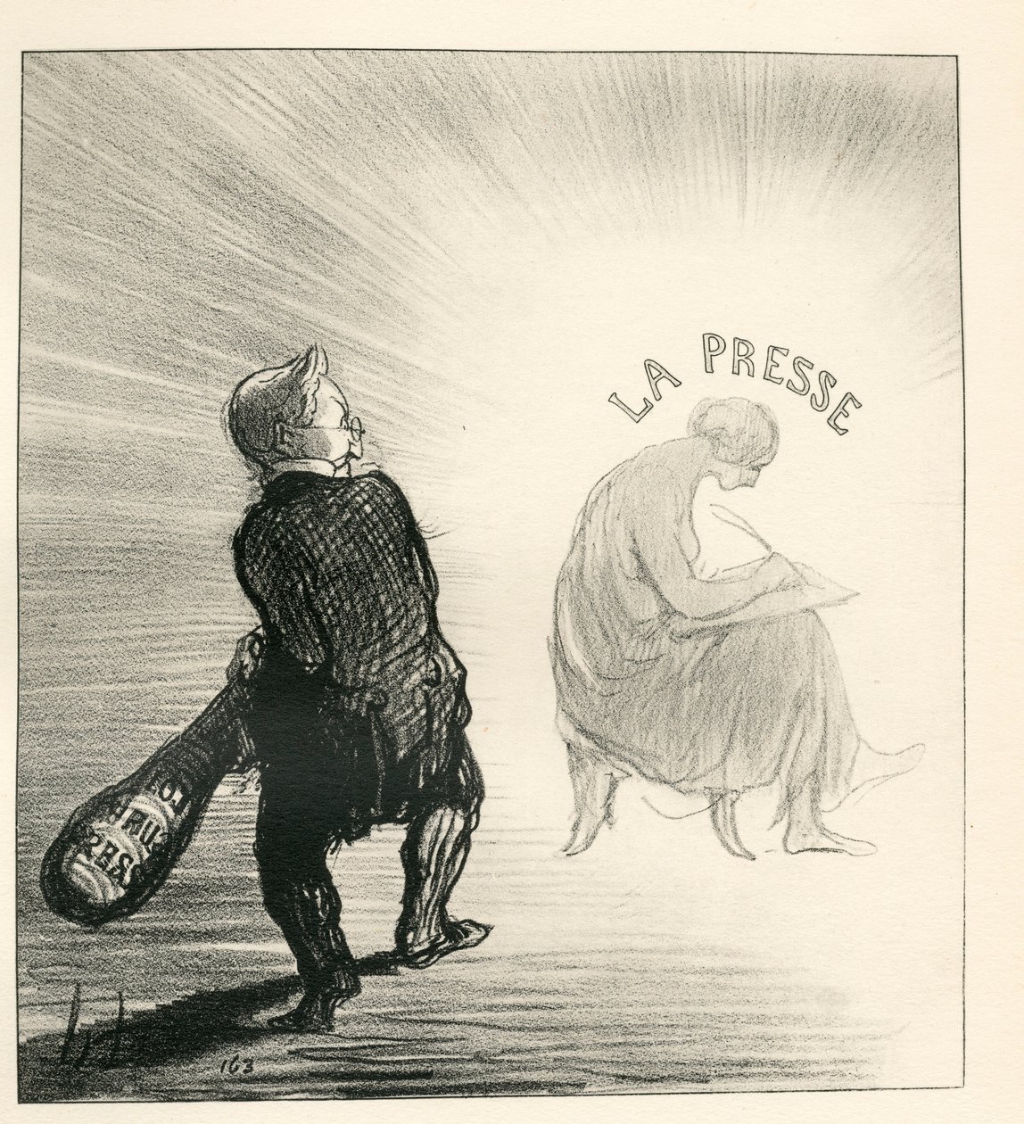Le Charivari, Satirisch in Z & W door Honoré Daumier
