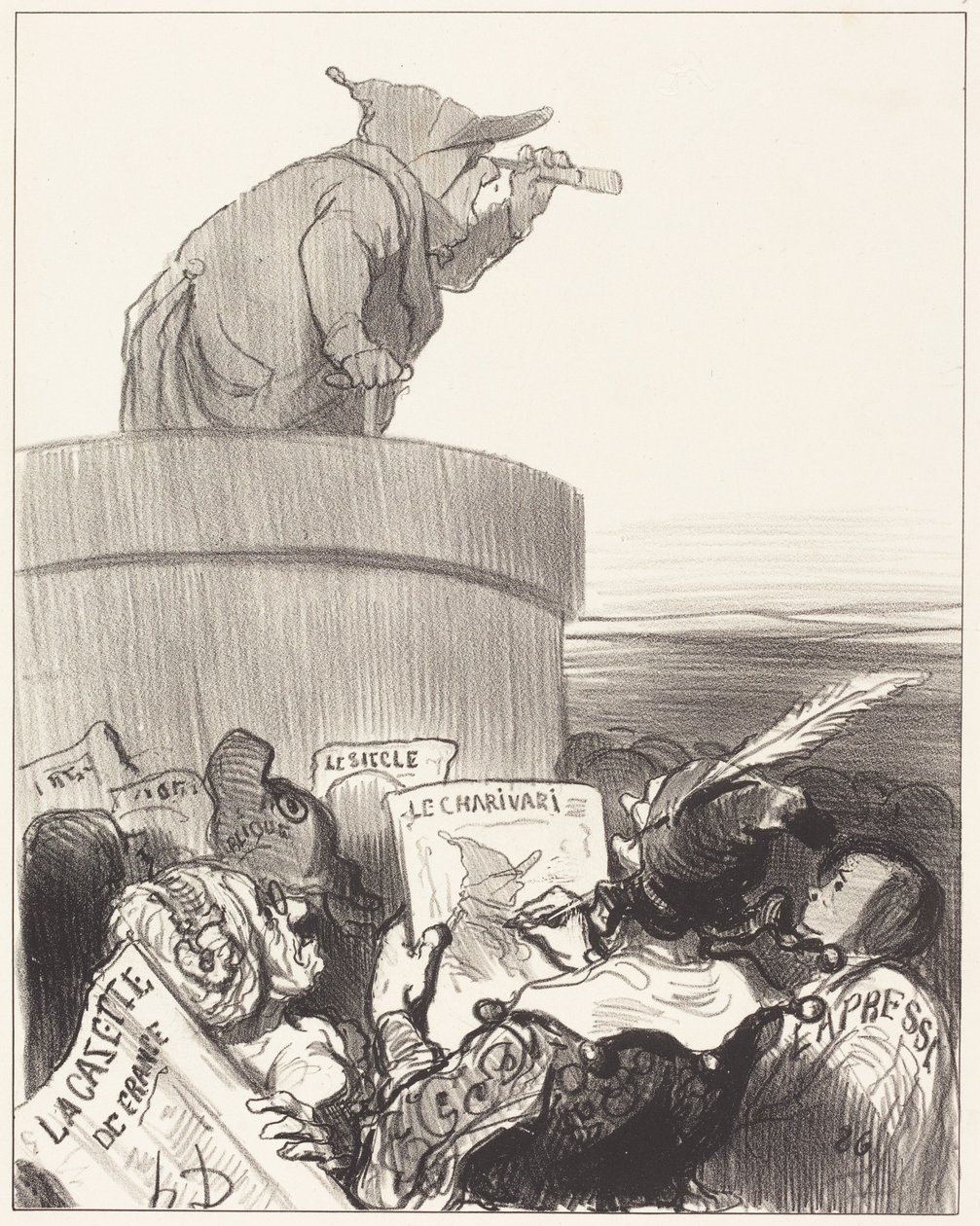 Le Constitutionnel blikt vooruit op de politieke toekomst door Honoré Daumier