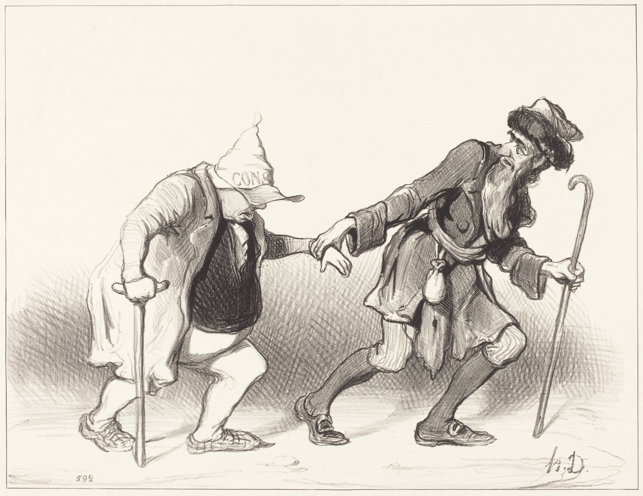 De Grondwet en de zwervende Jood door Honoré Daumier