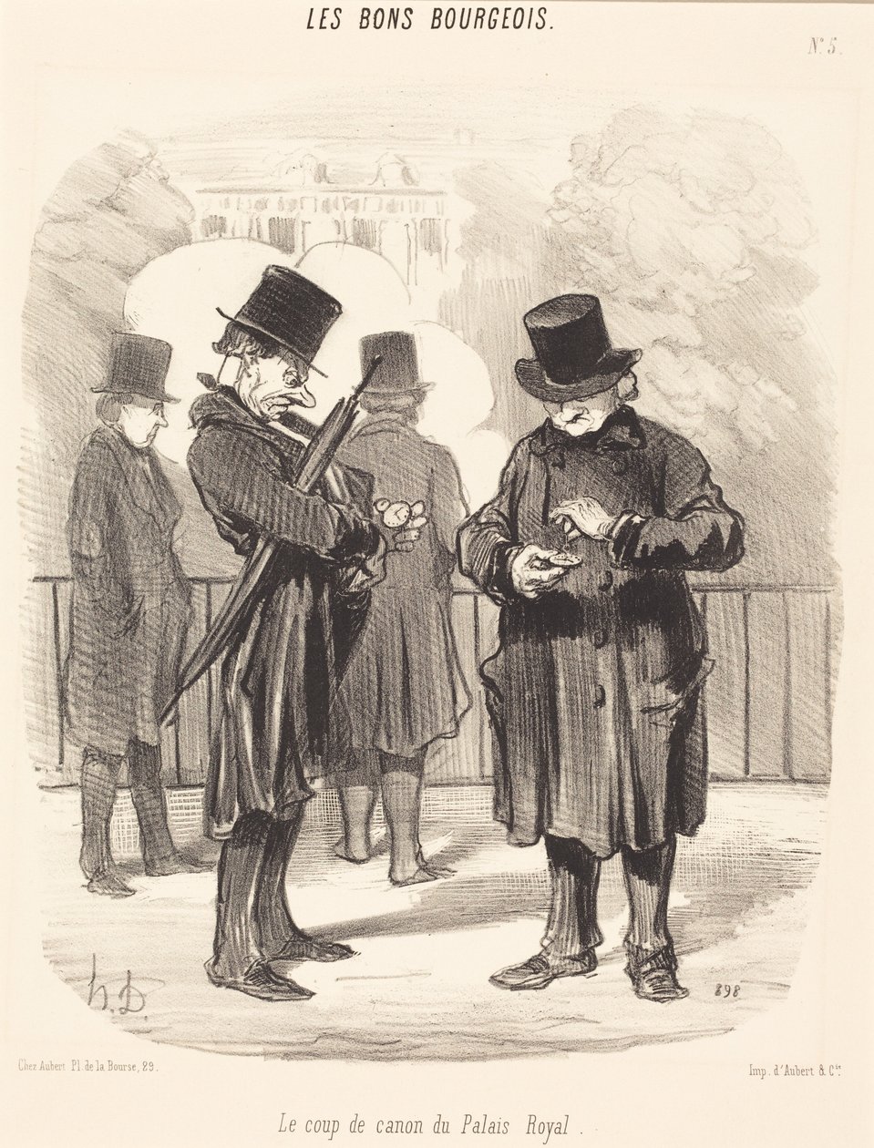 Het kanonschot van het Palais-Royal door Honoré Daumier