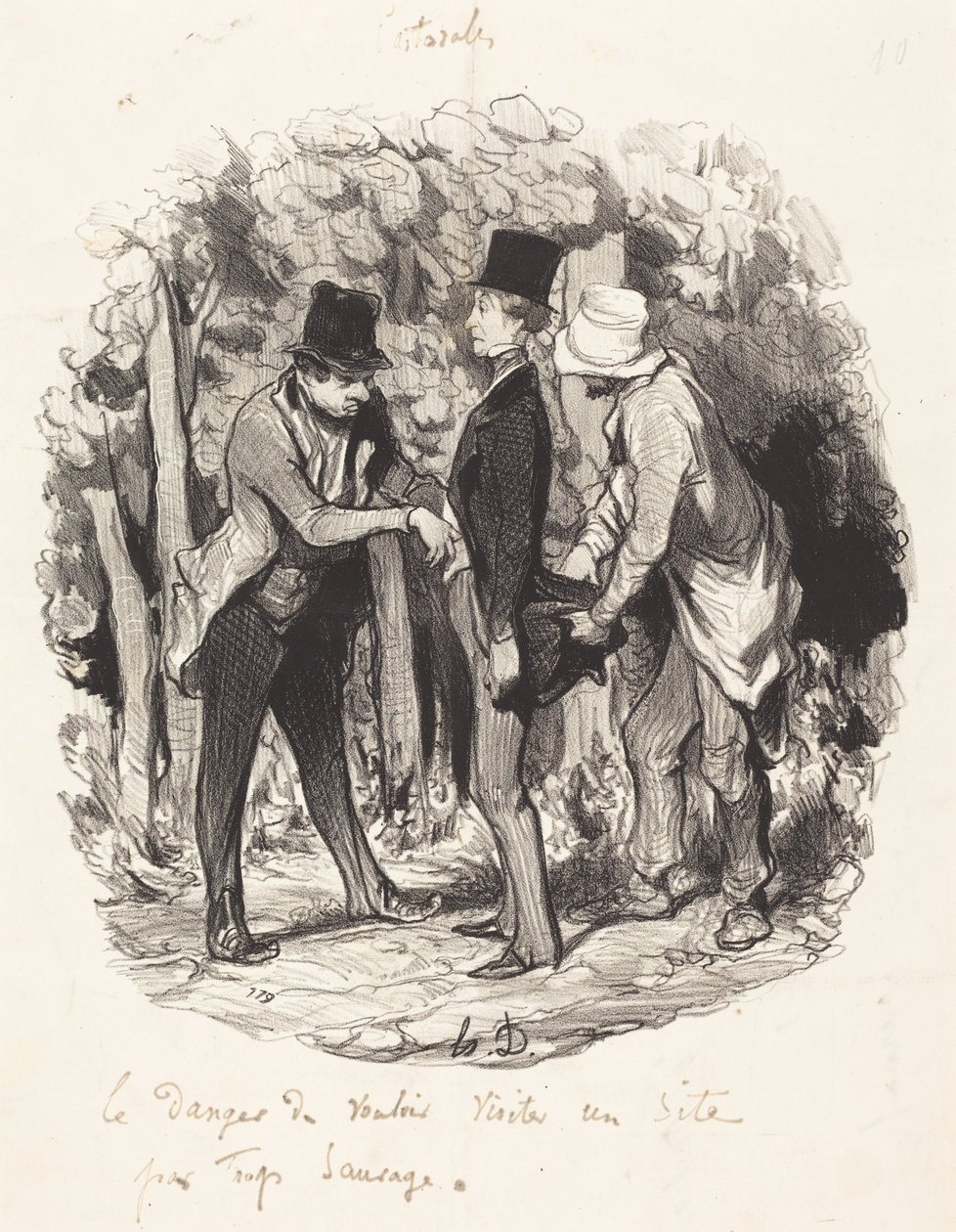 Het gevaar van... een bezoek aan een al te ongerepte plek door Honoré Daumier