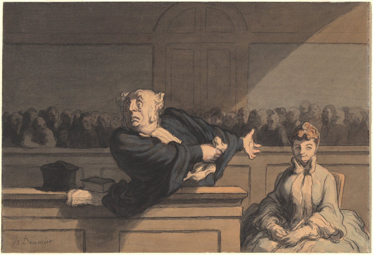 De verdediger (raadsman van de verdediging) door Honoré Daumier
