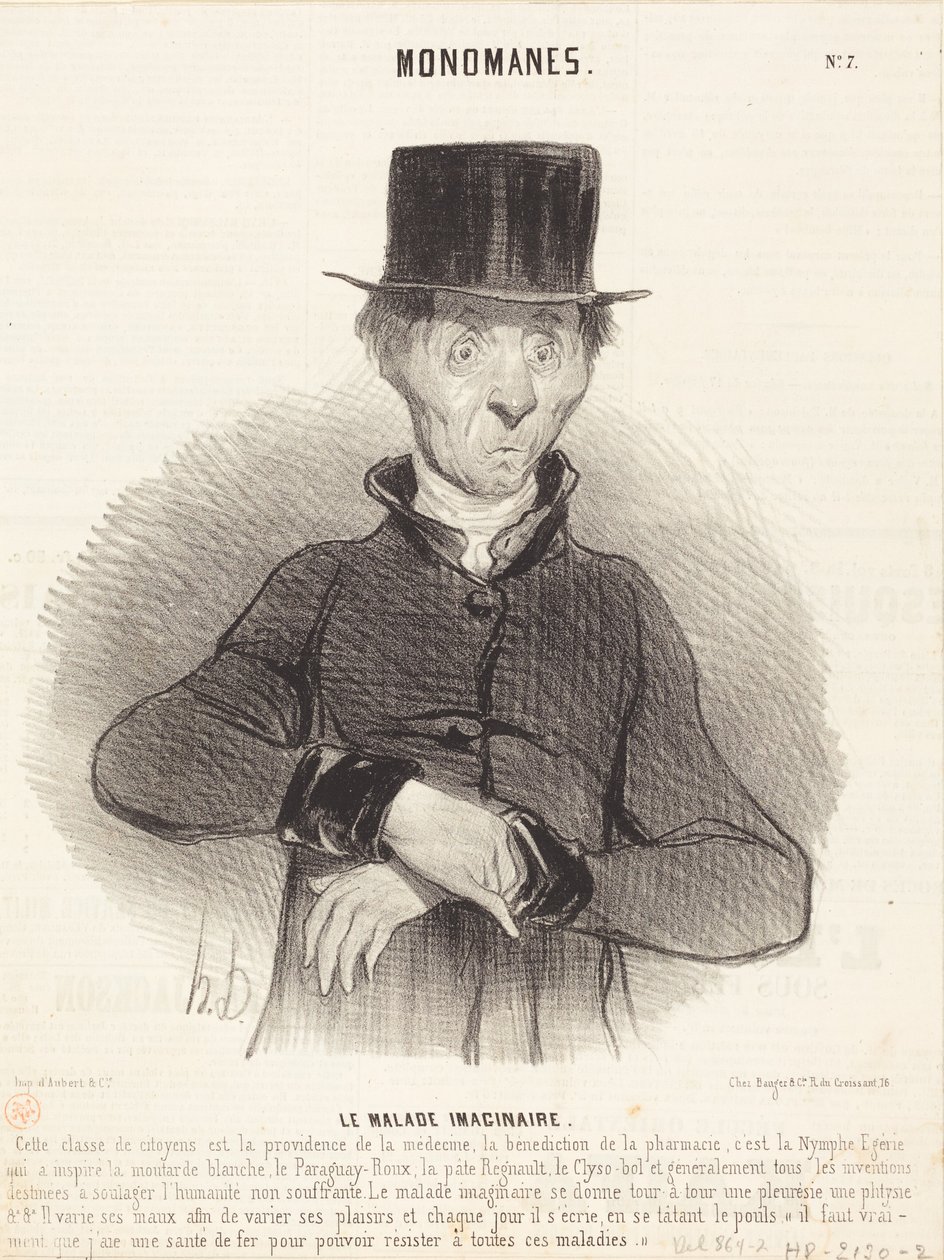 De ingebeelde zieke door Honoré Daumier