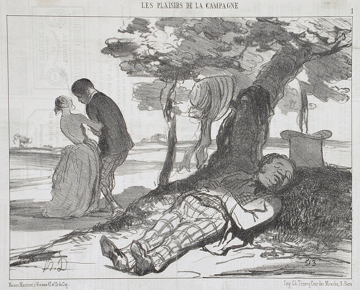 De man die in slaap valt door Honoré Daumier