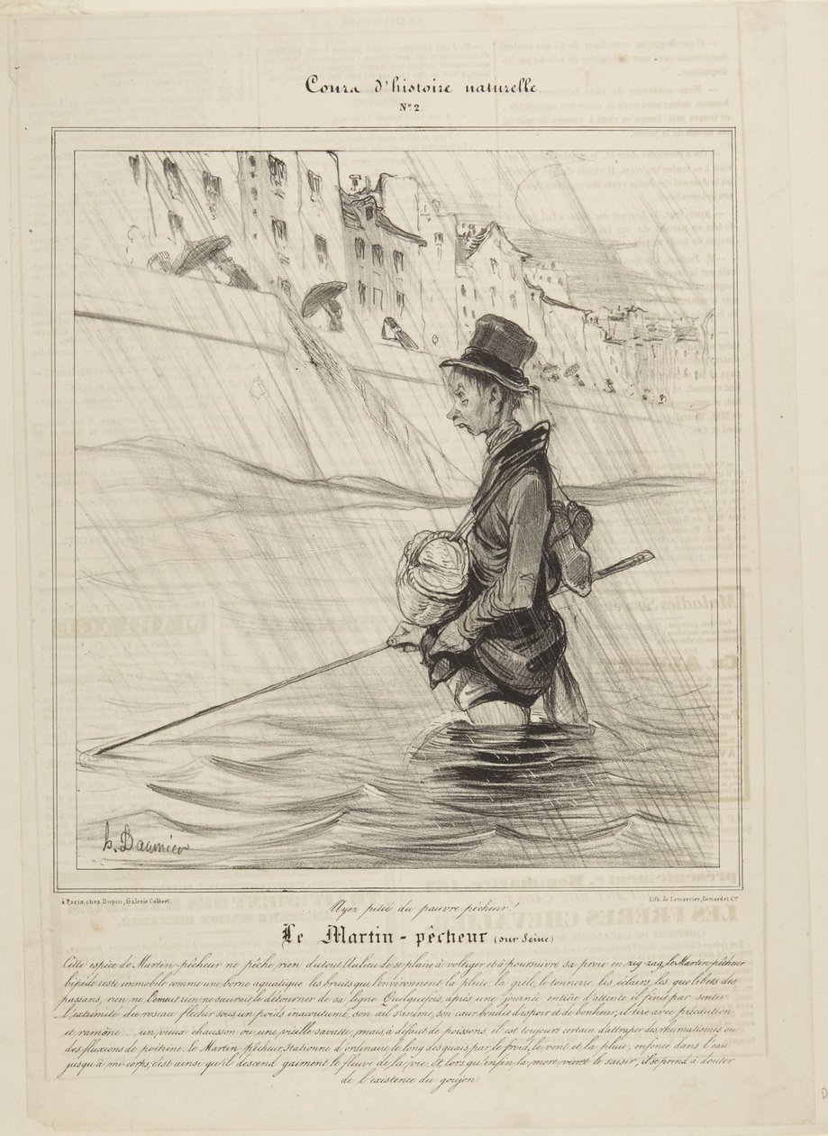De ijsvogel (aan de Seine) door Honoré Daumier