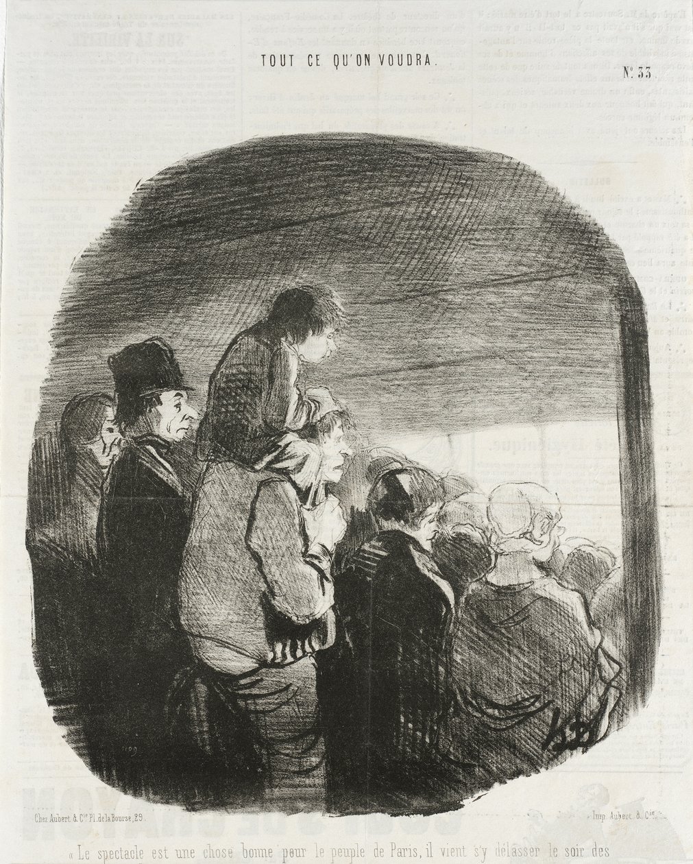 Het schouwspel is goed voor het volk van Parijs... door Honoré Daumier