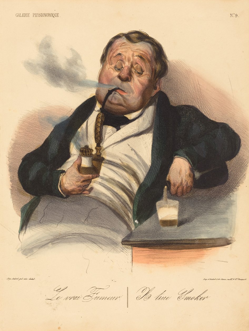 De echte roker door Honoré Daumier