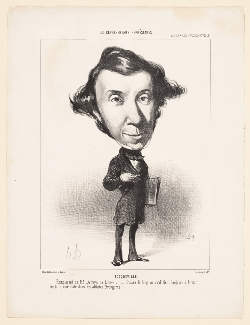 Wetgevende Vergadering: Tocqueville door Honoré Daumier