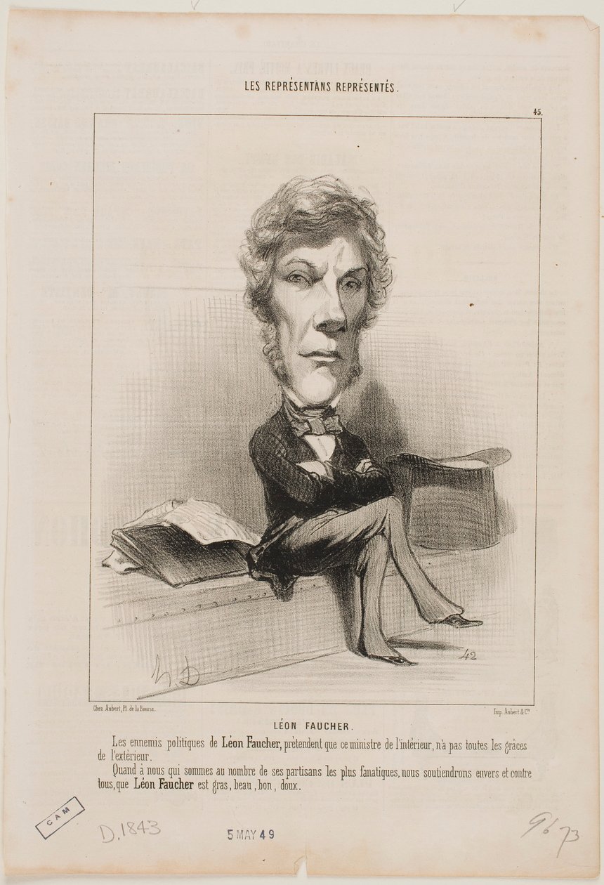 Leon Faucher door Honoré Daumier