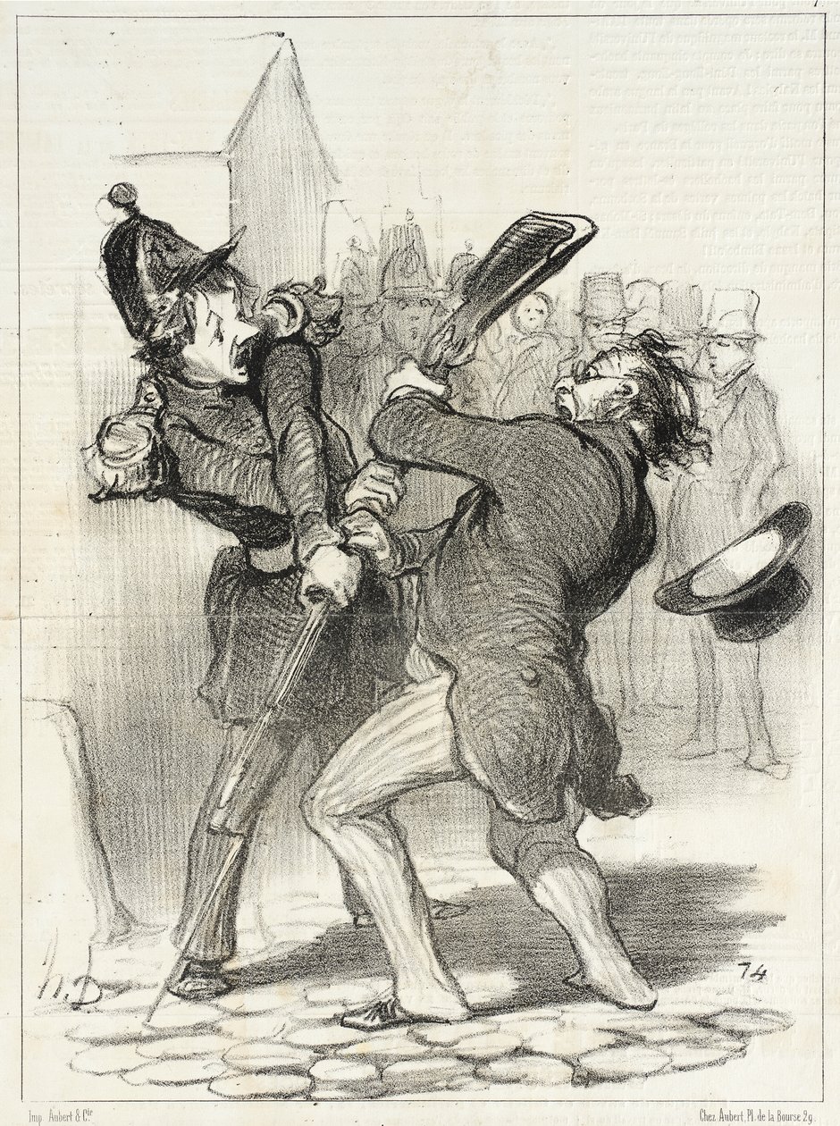 De Vrienden van de Vrede - Uitslag van de Coquerel-rede... door Honoré Daumier
