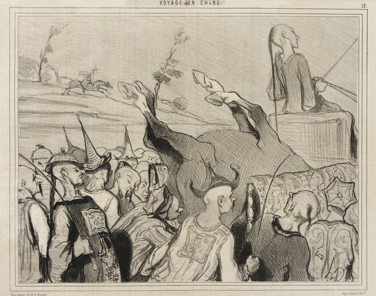 Paardenraces door Honoré Daumier