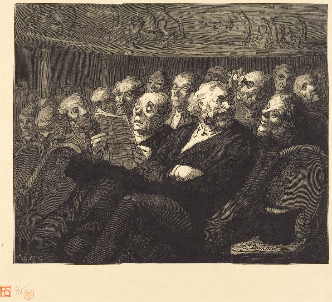De orkeststoelen door Honoré Daumier