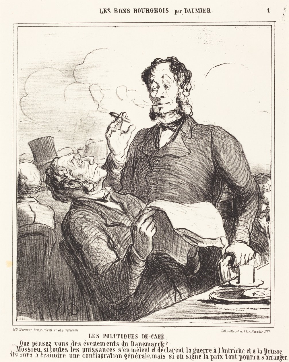 De cafépolitici door Honoré Daumier