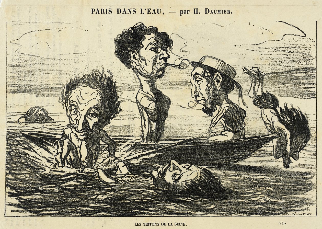 De Tritons van de Seine door Honoré Daumier