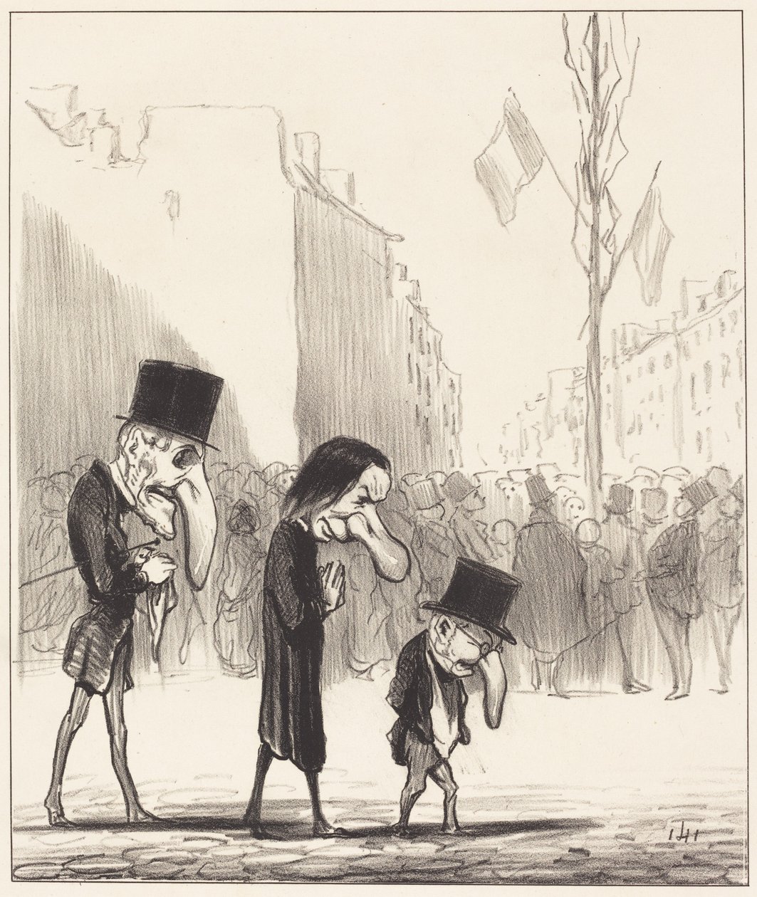 De drie kleine heiligen door Honoré Daumier