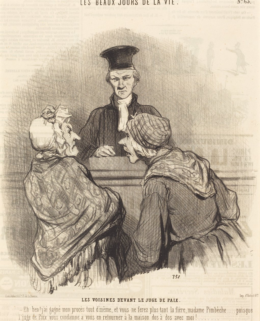 De buurvrouwen voor de vrederechter door Honoré Daumier