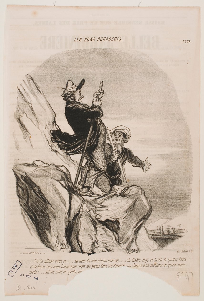 Laten we hier weggaan, gids, laten we vertrekken. door Honoré Daumier