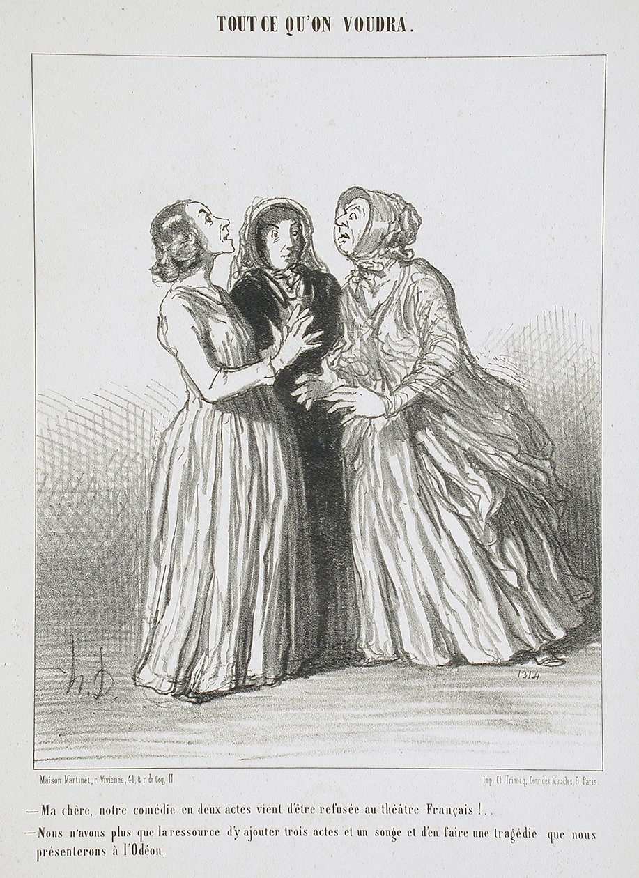 Lieve schat, ons toneelstuk in twee bedrijven is zojuist afgewezen door het Théâtre Français!... door Honoré Daumier