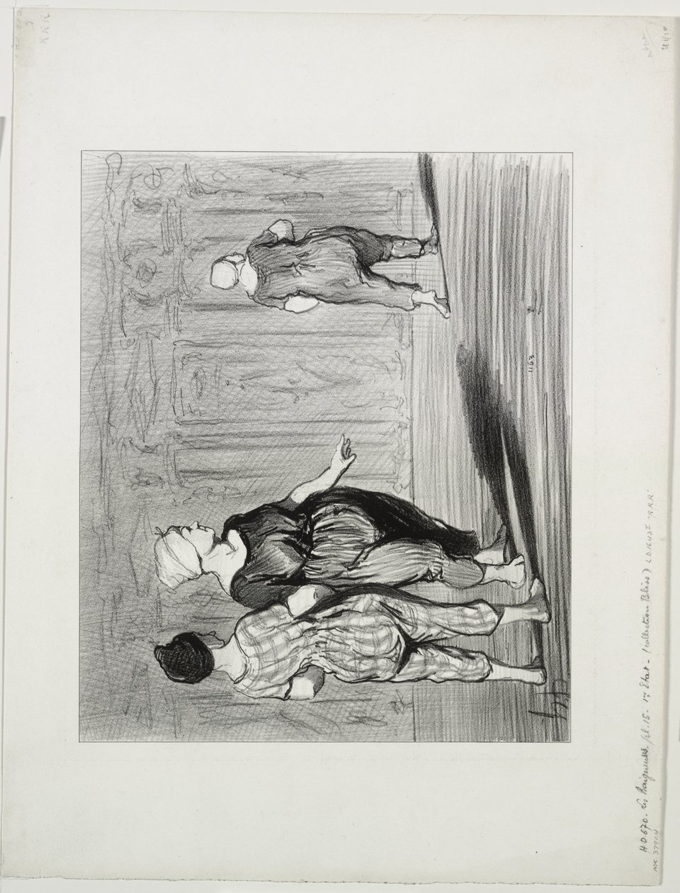 De Baders, plaat 15: Het is haar weer, een mooie mode, Madame Coquardeau! door Honoré Daumier