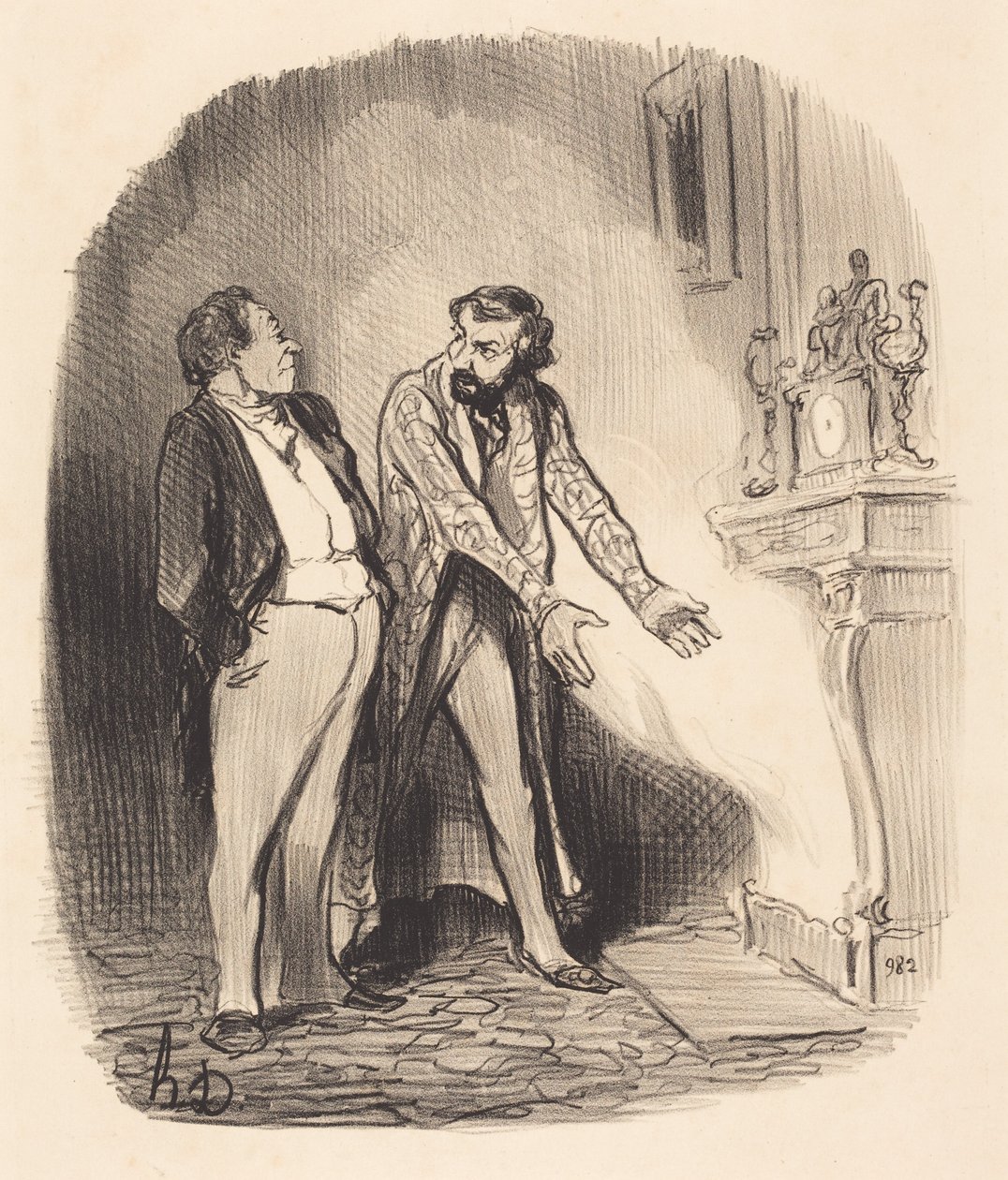 Maar meneer de eigenaar, kijk... door Honoré Daumier