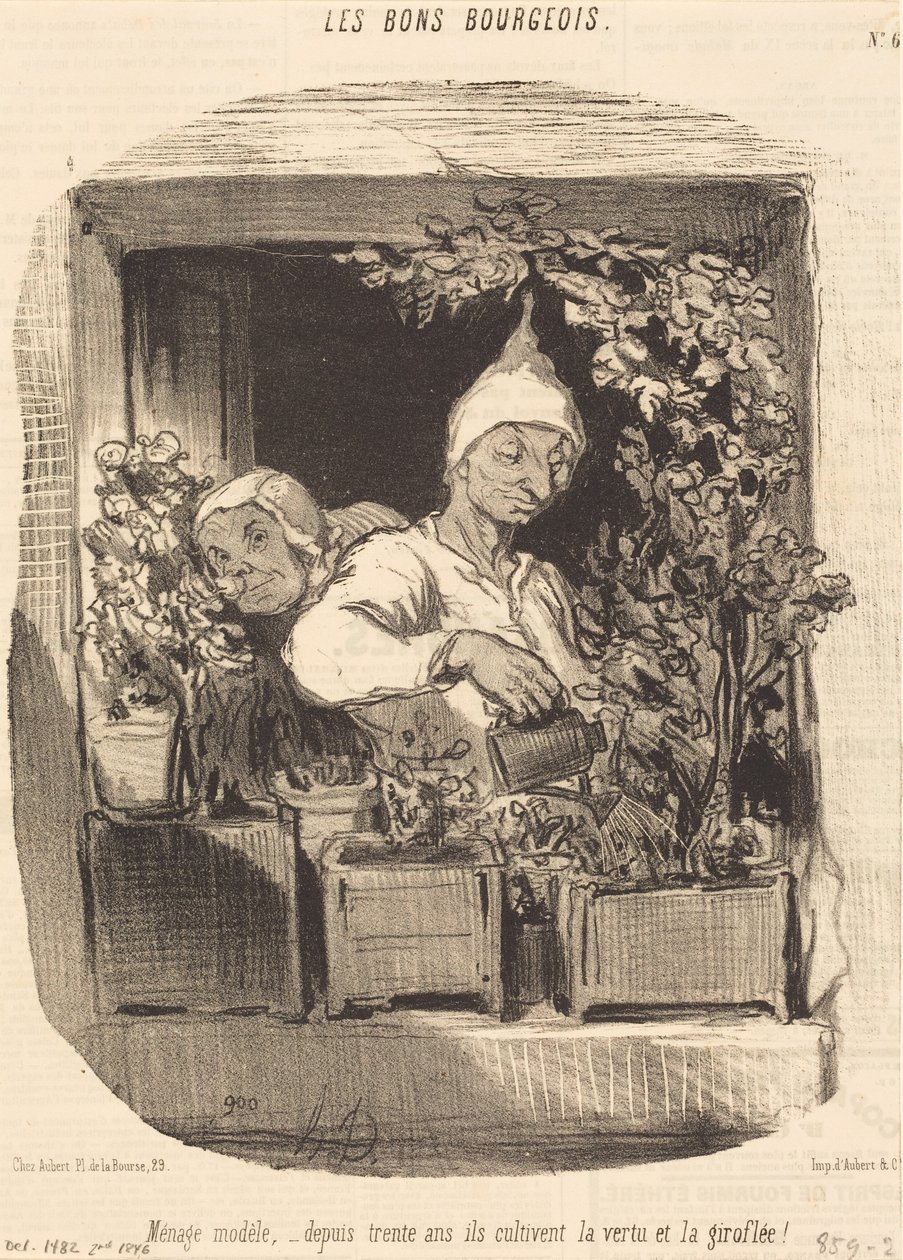 Een voorbeeldig huishouden... door Honoré Daumier