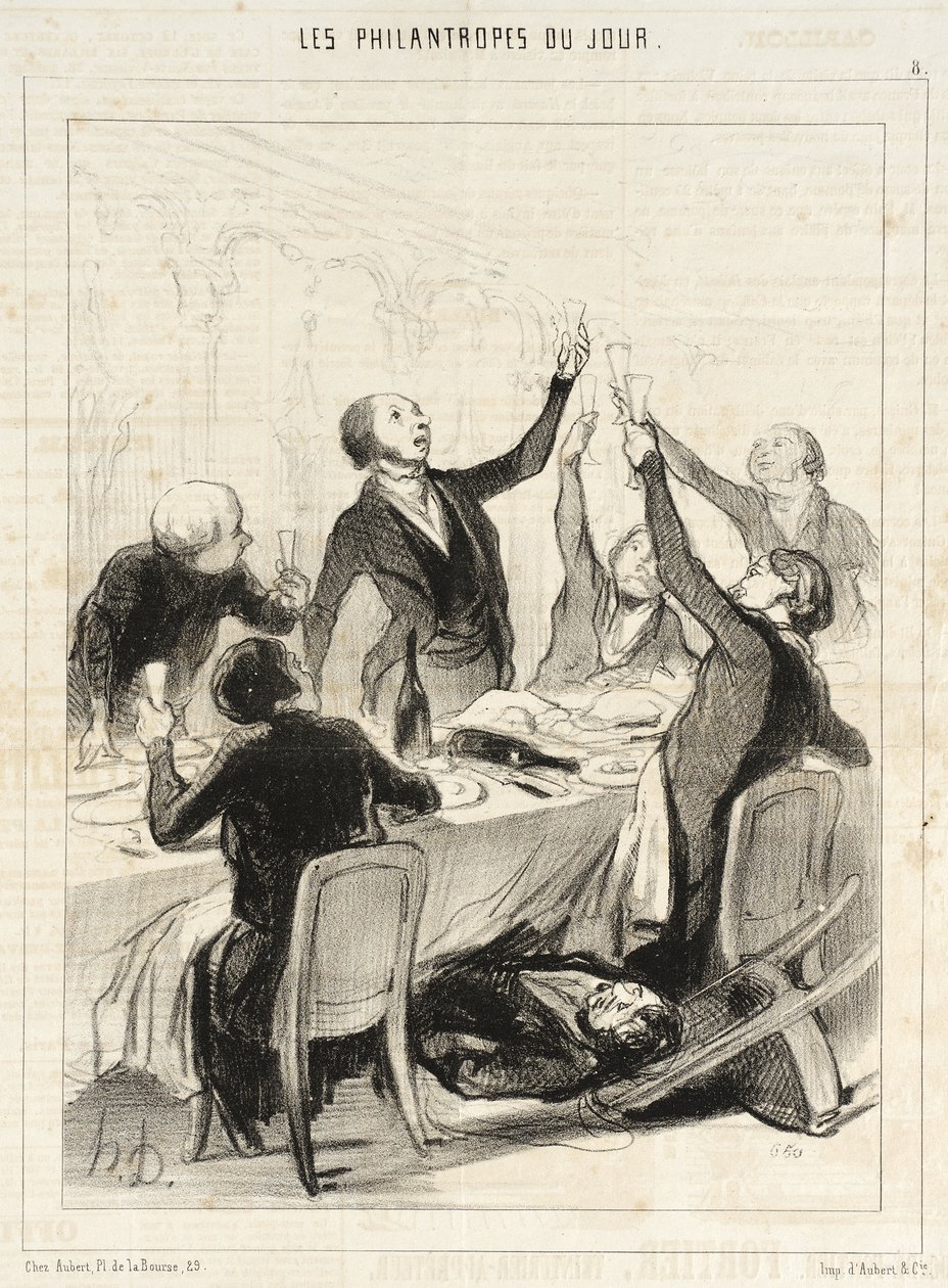 Heren... we moeten nog een 43e toast uitbrengen op de Temperance Society... door Honoré Daumier