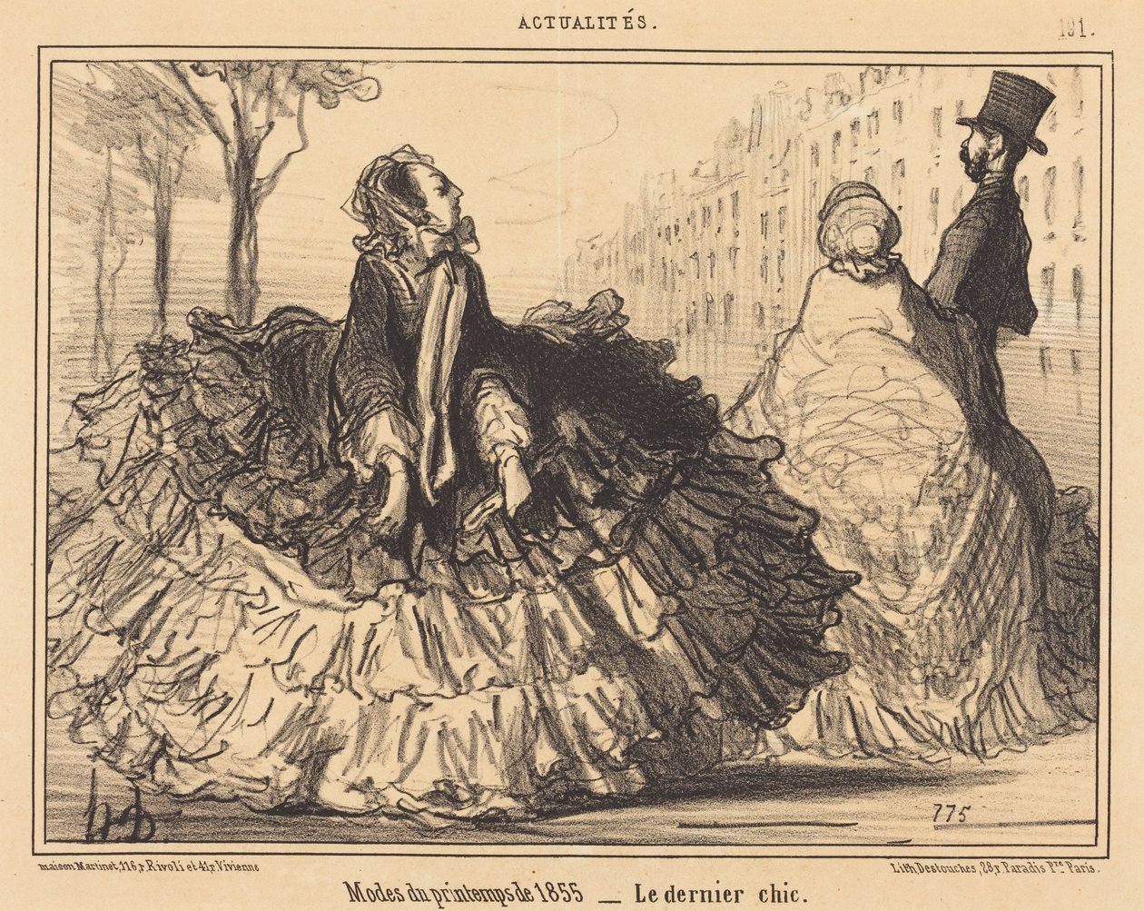 Voorjaarsmode van 1855 door Honoré Daumier