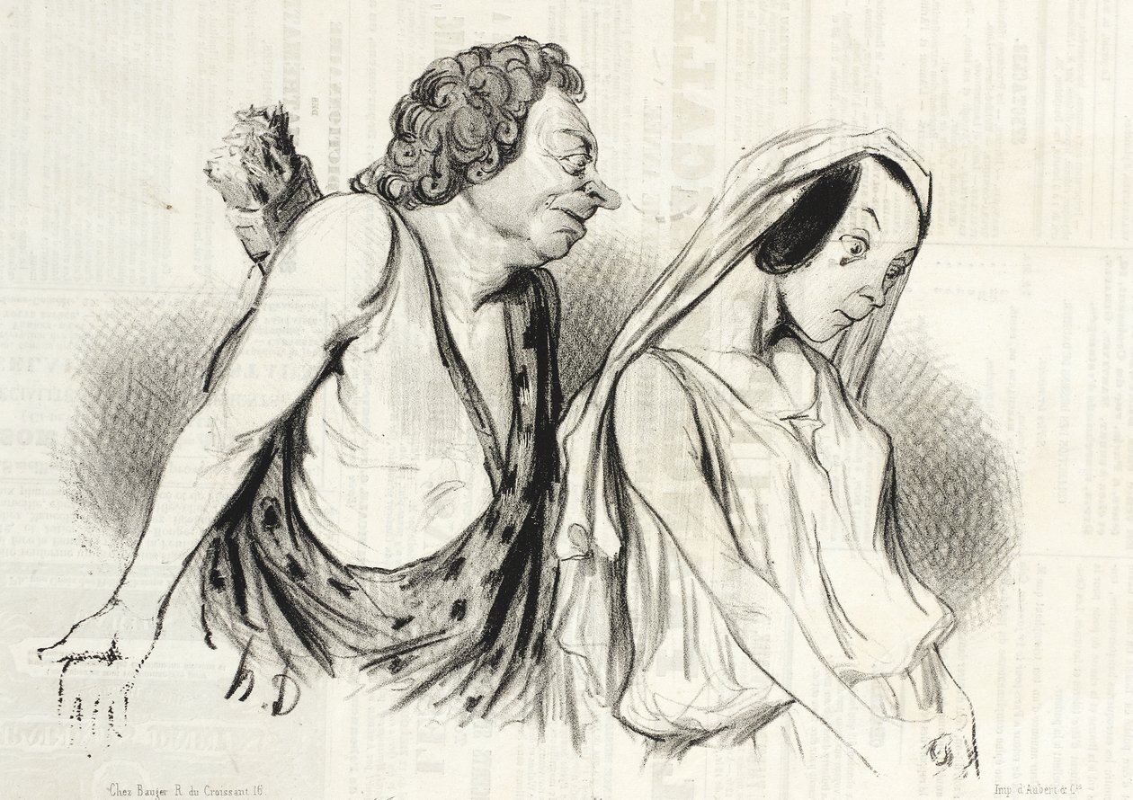 Mijn wagen, mijn werpspiesen... (Phaedra) door Honoré Daumier