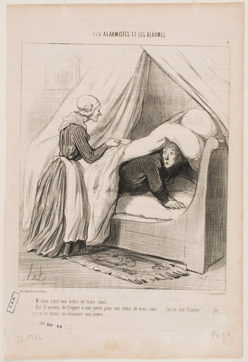 Mijnheer, het is een brief voor drie cent... door Honoré Daumier