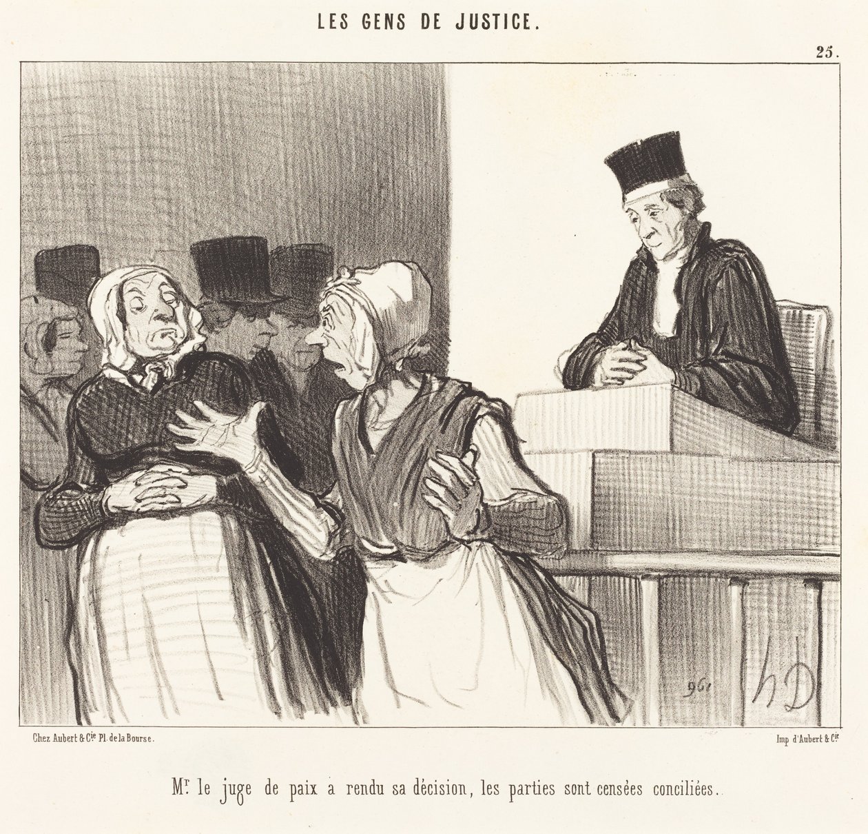 De Vrederechter heeft zijn beslissing genomen... door Honoré Daumier