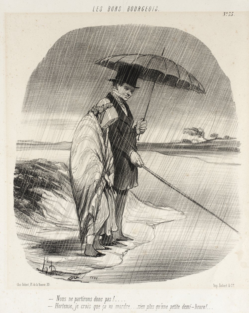 We gaan dus toch niet weg!... door Honoré Daumier