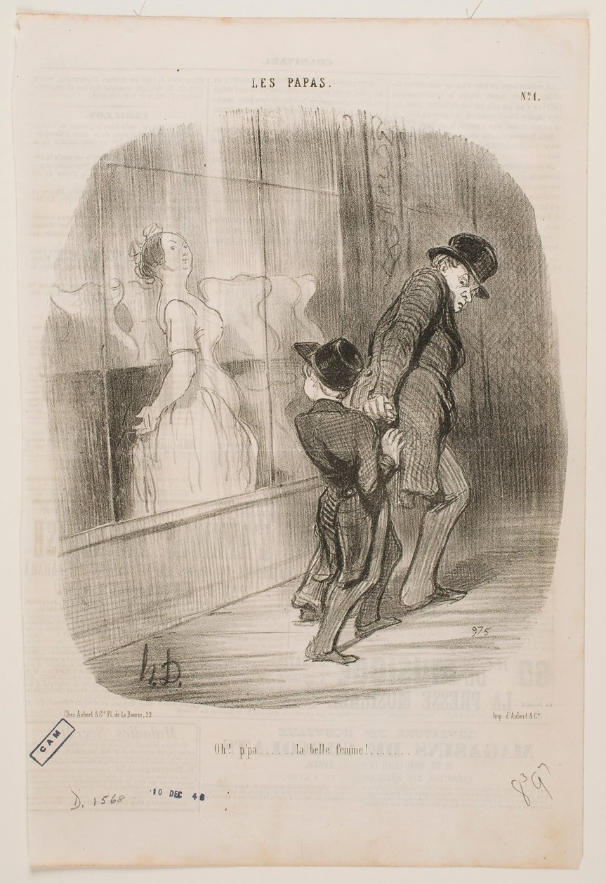 O, papa, ... wat een mooie vrouw! door Honoré Daumier