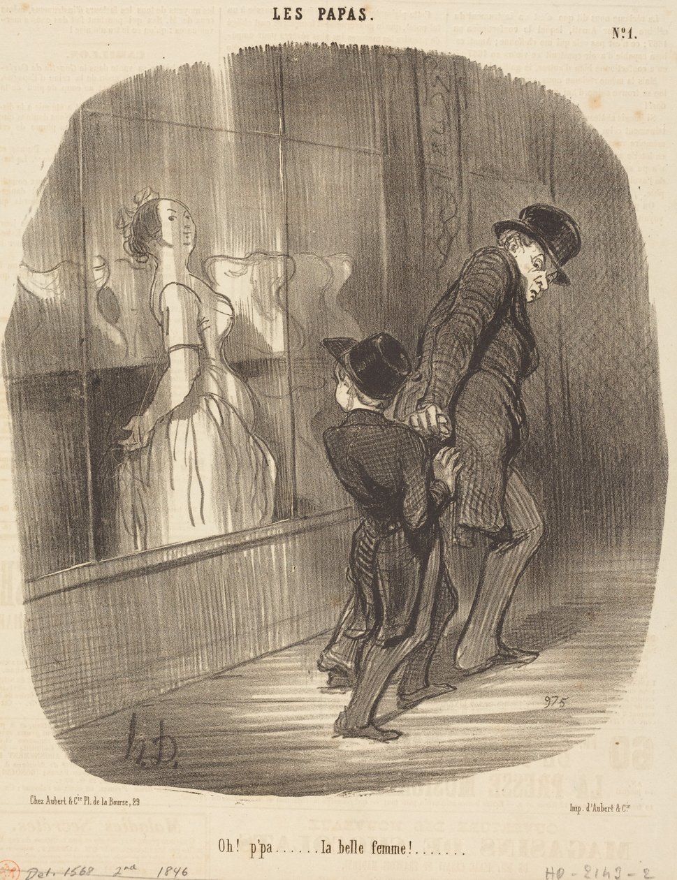 O! Papa... wat een mooie vrouw! door Honoré Daumier