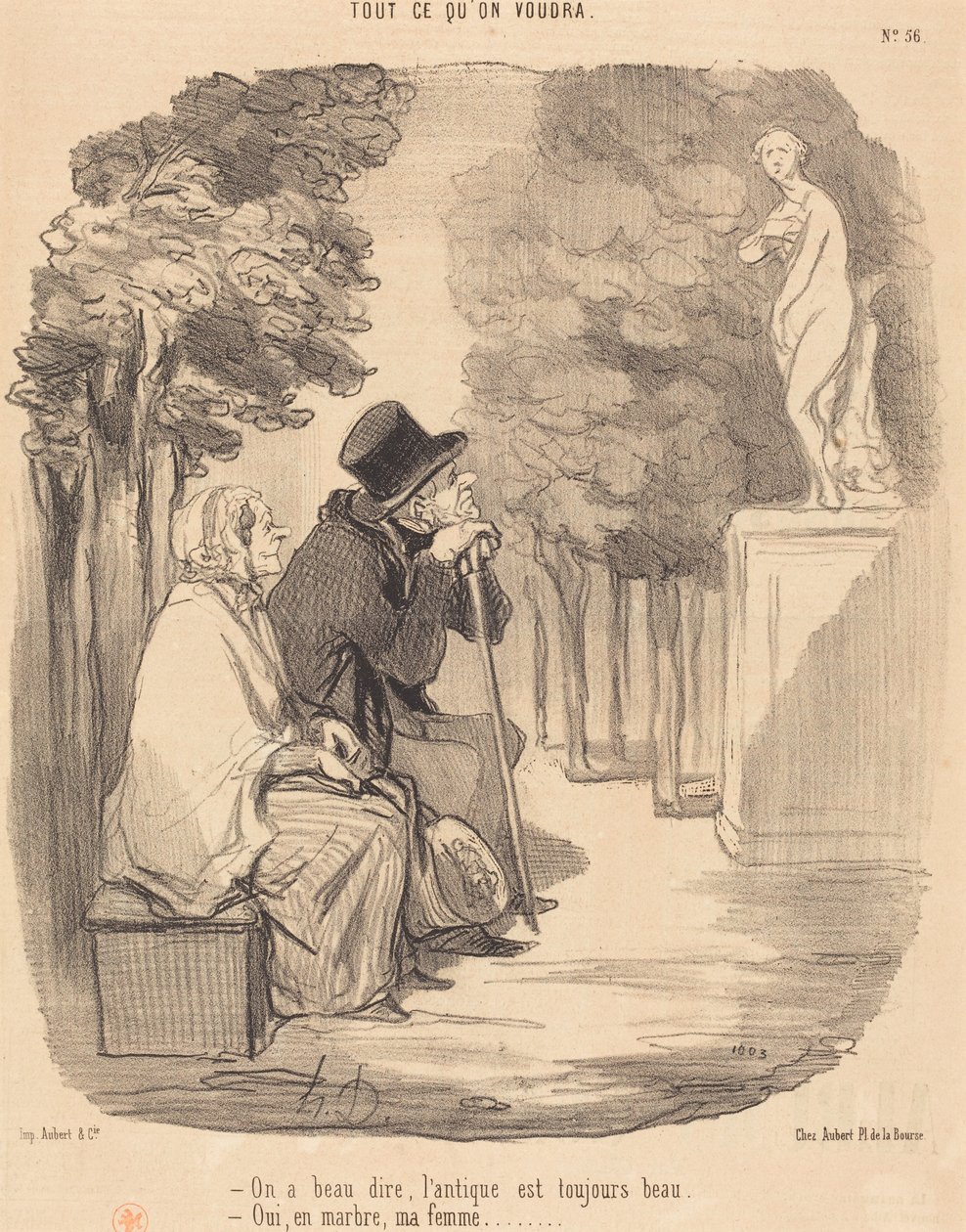 Wat men er ook van zegt, het antieke blijft mooi... door Honoré Daumier