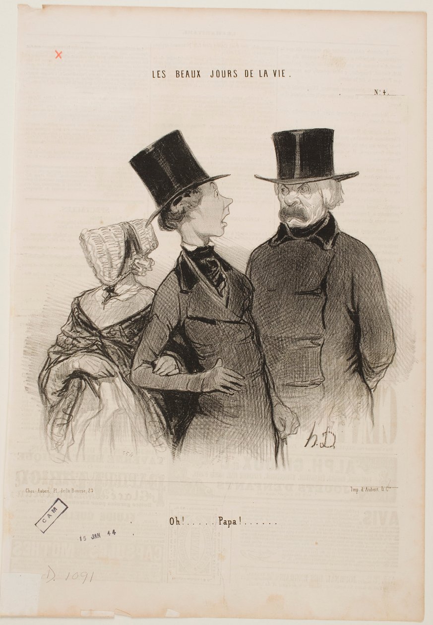 Oeps... Papa!... door Honoré Daumier