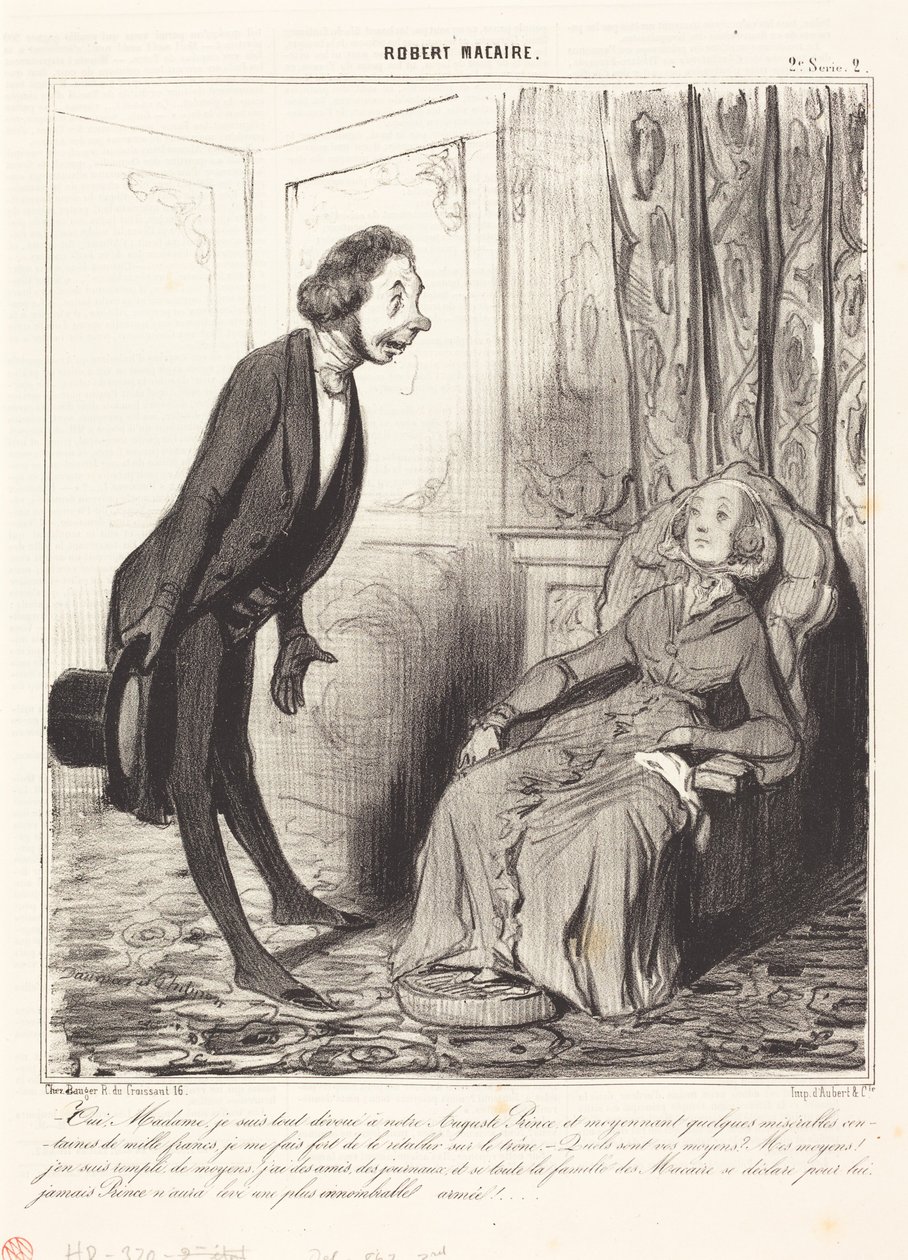 Ja, mevrouw, ik ben volledig toegewijd aan onze... Prins... door Honoré Daumier