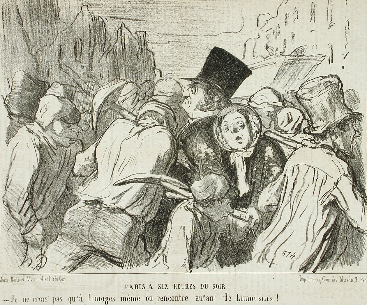 Parijs om zes uur ’s avonds door Honoré Daumier