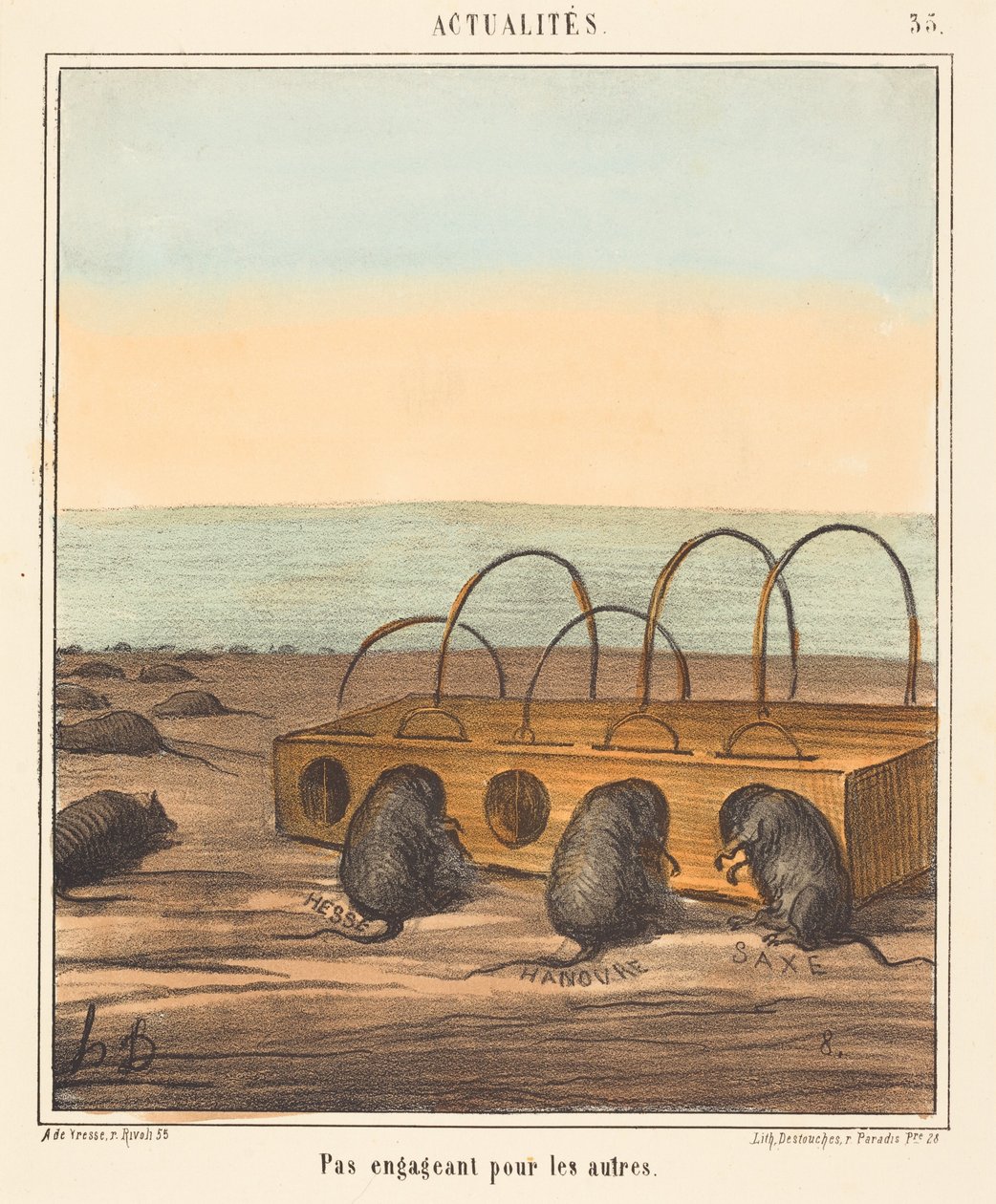 Nicht einladend für die anderen door Honoré Daumier