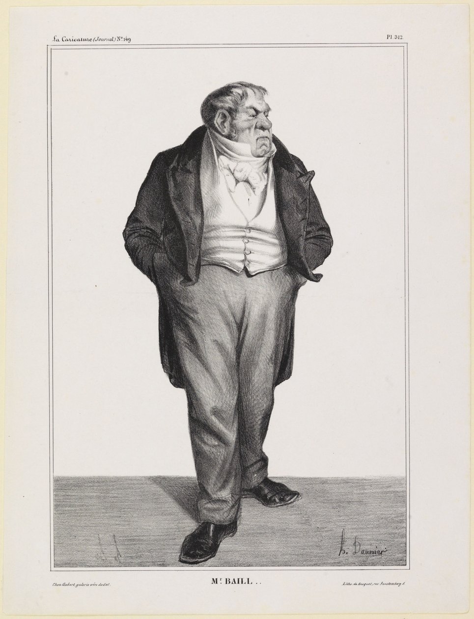 Portret van de heer Baillot door Honoré Daumier