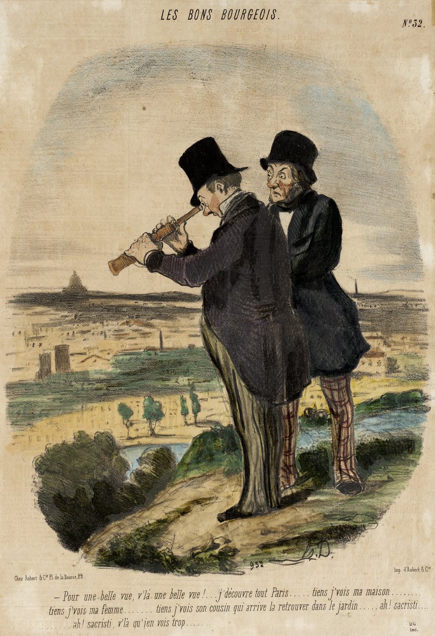 Als je van een mooi uitzicht houdt, kijk dan eens hier!... door Honoré Daumier