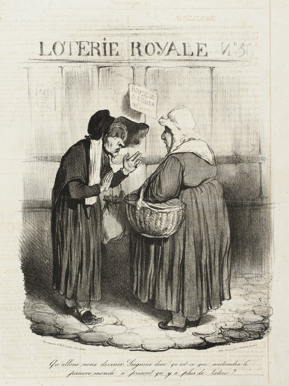 Wat moet er van ons worden, Heer God? Wat houdt de arme wereld overeind... door Honoré Daumier
